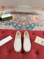 GUCCI復刻版 GG草編渔夫鞋 女款早春全皮帆布拖鞋