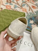 GUCCI復刻版 GG草編渔夫鞋 女款早春全皮帆布拖鞋