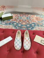 GUCCI精品仿製 GG草編渔夫鞋 女款全皮帆布圓頭平底拖鞋