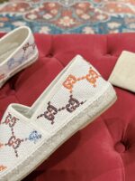 GUCCI精品仿製 GG草編渔夫鞋 女款全皮帆布圓頭平底拖鞋