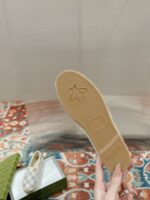GUCCI精品仿製 GG草編渔夫鞋 女款全皮帆布圓頭平底拖鞋
