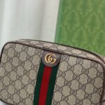 Gucci Savoy 760019 洗漱包 黑灰GG帆布 灰色皮革 高端原單