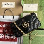 Gucci GG Marmont 443497 小號肩背包 天鵝絨雙G金色配件