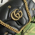 Gucci GG Marmont 443497 小號肩背包 天鵝絨雙G金色配件
