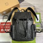 Gucci原單全黑超級雙G背包早秋系列多口袋雙肩包高質感625770