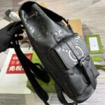 Gucci原單全黑超級雙G背包早秋系列多口袋雙肩包高質感625770
