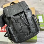 Gucci原單全黑超級雙G背包早秋系列多口袋雙肩包高質感625770