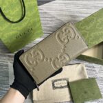 Gucci復刻版超級雙G全拉鏈錢包原廠皮多卡位日用小巧配飾739484