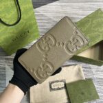 Gucci復刻版超級雙G全拉鏈錢包原廠皮多卡位日用小巧配飾739484