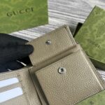 Gucci高仿灰褐色超級雙G錢包壓G原廠皮多卡位日用小巧配飾739475