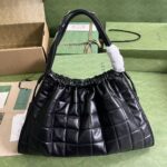 Gucci精品仿製黑色新款日常托特包鏈條包帶休閒廓形收納空間大746210