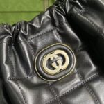 Gucci精品仿製黑色新款日常托特包鏈條包帶休閒廓形收納空間大746210