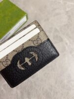 Gucci高仿男士小卡包GG Supreme帆布互扣雙G標識時尚配飾701425