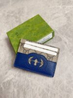Gucci復刻版男士小卡包GG Supreme帆布互扣雙G細節時尚配飾701425