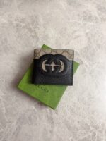Gucci一比一男士短式錢包GG Supreme帆布互扣雙G標識經典配飾701420