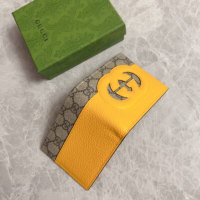 Gucci原單男士短式錢包GG Supreme帆布互扣雙G標識時尚配飾701420