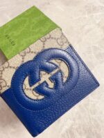 GucciA貨男士短式錢包GG Supreme帆布互扣雙G標識時尚配飾701420