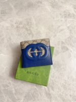 GucciA貨男士短式錢包GG Supreme帆布互扣雙G標識時尚配飾701420