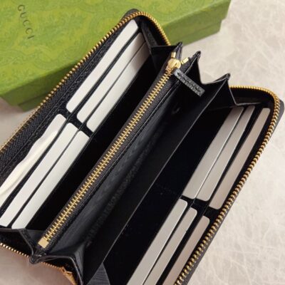 Gucci精品仿製男士長款錢包GG Supreme帆布互扣雙G時尚配飾