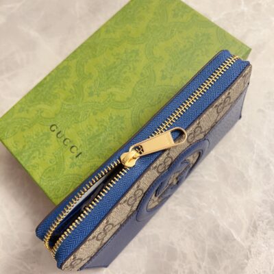 Gucci復刻版男士長款錢包GG Supreme帆布互扣雙G時尚配飾