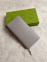 Gucci頂級原單男士長款錢包GG Supreme帆布互扣雙G經典配飾