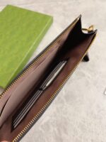 Gucci 一比一 男士手包 GG Supreme帆布 镂空互扣式双G细节