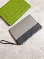 Gucci 男士手包 723320 GG Supreme帆布 鏤空互扣式雙G細節 高端原單