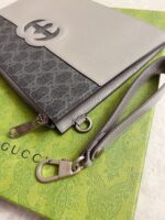 Gucci 男士手包 723320 GG Supreme帆布 鏤空互扣式雙G細節 高端原單