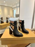 Burberryy博柏利精品仿製格紋靴英倫高跟優雅經典