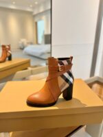 Burberryy博柏利一比一仿版格紋靴焦糖色高跟經典款