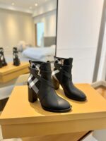 Burberryy博柏利一比一仿版格紋靴黑色經典款