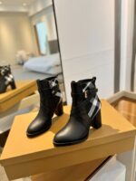 Burberryy博柏利一比一仿版格紋靴黑色經典款