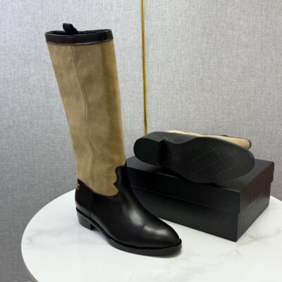 Chanel香奈兒高仿巴黎秋冬走秀鞋 金色五金扣 義大利小牛皮女鞋