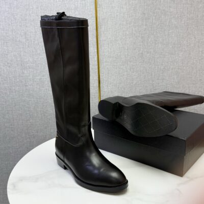 Chanel香奈兒原單巴黎秋冬走秀鞋 金色五金扣 義大利小牛皮女鞋