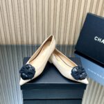 Chanel香奈兒高仿25SS山茶花單鞋 瑪麗珍方頭 平底舒適百搭