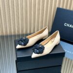 Chanel香奈兒高仿25SS山茶花單鞋 瑪麗珍方頭 平底舒適百搭