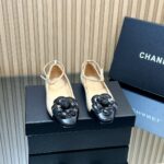 Chanel香奈兒高仿米白色25SS山茶花單鞋 瑪麗珍方頭 平底舒適百搭