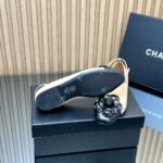 Chanel香奈兒高仿米白色25SS山茶花單鞋 瑪麗珍方頭 平底舒適百搭