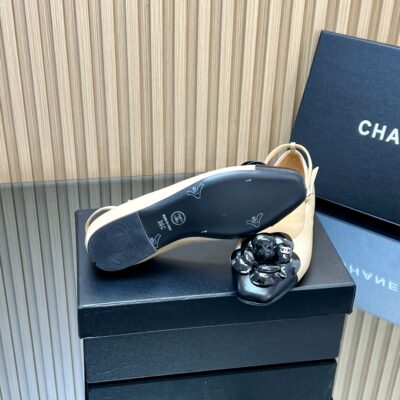 Chanel香奈兒高仿米白色25SS山茶花單鞋 瑪麗珍方頭 平底舒適百搭