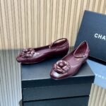 Chanel香奈兒高仿25SS山茶花單鞋 瑪麗珍方頭 平底舒適百搭