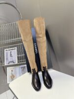 CHANEL香奈兒高仿25B秋冬直筒長靴 牛京皮拼漆皮 23寸時尚女靴