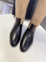 CHANEL香奈兒高仿25B秋冬直筒長靴 牛京皮拼漆皮 23寸時尚女靴