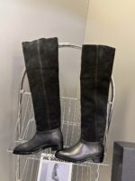 CHANEL香奈兒高仿25B秋冬直筒長靴 牛皮拼漆皮 時尚百搭精緻