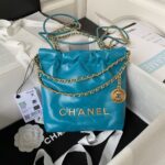 Chanel 高仿 Mini 22 手提包深藍迷你版2023春夏法式優雅AS3980