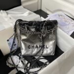 Chanel香奈兒高仿AS3980 mini22顆粒皮迷你包經典黑色鏈條