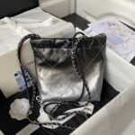 Chanel香奈兒高仿AS3980 mini22顆粒皮迷你包經典黑色鏈條