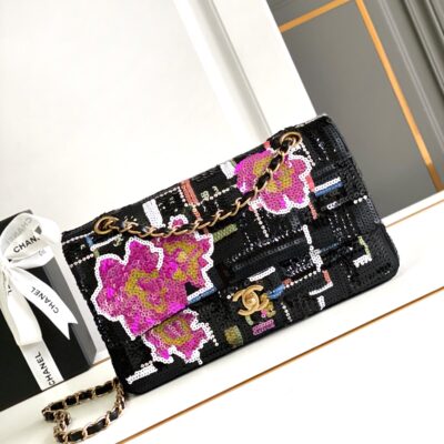 Chanel香奈兒高仿限量威斯敏斯特CF刺繡珍珠包粗花呢鏈條包