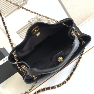 CHANEL香奈兒高仿經典拼色托特包黑金鏈條菱格紋法式優雅AS5634