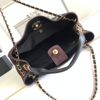 CHANEL香奈兒高仿經典拼色托特包金鏈條菱格紋法式時尚AS5634
