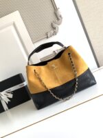 CHANEL香奈兒高仿經典拼色托特包金鏈條菱格紋法式典雅